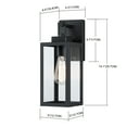 thumbnail image 7 of 14" Outdoor Wall Light Fixture Matte Black Porch Light with Clear Glass Shade E26 Base, 7 of 7