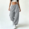 thumbnail image 3 of Luvrsol Womens Sweatpants Oversized Drawstring Jogger Sweatpants High Waist Loose Solid Casual Jogger Pants, Gray S, 3 of 7