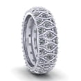 thumbnail image 3 of Natural 4.00Ct Round Cut Diamond 3Row Anniversary Wedding Eternity Band Ring 14k Gold I SI2, 3 of 3