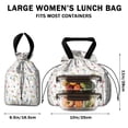 thumbnail image 5 of Pioneer Flower Floral Print Pattern Drawstring Lunch Bag Women - Drawstring Lunch Bag Insulated for Work Office - Stain-Resistant Large Lunchbags for Women with Multi-Pockets, 5 of 6