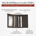 thumbnail image 4 of 391002 Slim Bifold Hipster Dark Brown Leather Wallet | Style n Craft, 4 of 4