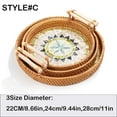 thumbnail image 2 of 3PCS Round Rattan Tray Woven Bread Basket with Handles Small Cracker Tray for Serving Dinner Parties Coffee Table Tea, 2 of 8