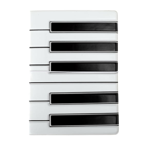 Unique Bargains 1 Pc Passport Holder Durable Piano Style Document Holder for Travel Black White