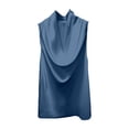 thumbnail image 4 of XIAOCHA Women's Cowl Neck Satin Tops Sleeveless Halter Neck Draped Pullover Top Elegant Party Tops, 4 of 4