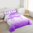 thumbnail image 3 of Homewish Gradient Bowknot 3-Piece Full Size Comforter Sets For Female Men Adults,Dreamy Princess Bedding Comforter Set,Ombre Stars Print Lightweight Bedding Sets,Lightweight Room Decor,Reversible, 3 of 8