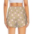 thumbnail image 4 of Uemuo Egg and Avocado Pattern Women's Athletic Shorts High Waisted Running Shorts with Liner Pockets Gym Elastic Workout Shorts-, 4 of 9