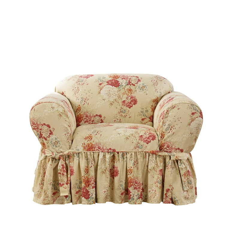 Waverly Ballad Bouquet 1 Piece Chair Slipcover Blush Walmart