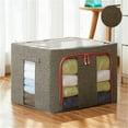 thumbnail image 2 of Clearance! FNGZ Home Textile Storage, Storage Case, Clothes and Quilt Storage Box Cotton and Linen Storage Box Fabric Storage Box 22L Dark Gray, 1X Storage Box, 2 of 2