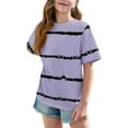thumbnail image 3 of WQQZJJ Teen Girls Clothes,Casual Striped Tops Crew Neck Short Sleeve T-Shirt Stylish Summer Loose Comfortable Shirt, 3 of 7