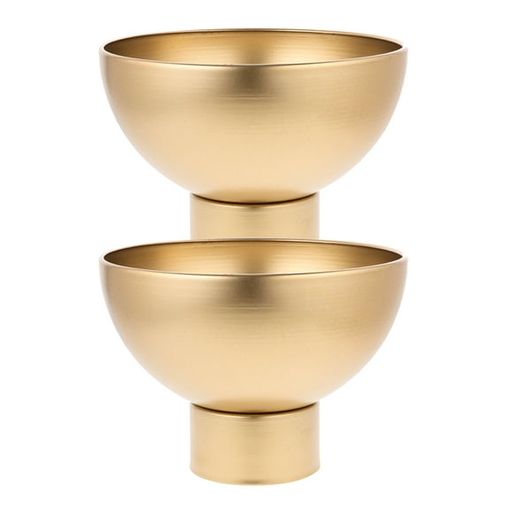 MLINS  2 Pcs Metal Flower Pot Funky Vases Decor Terrarium Vintage Office Golden