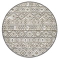thumbnail image 5 of 8â€™ Round Gray Ivory Aztec Pattern Indoor Outdoor Area Rug, 5 of 5