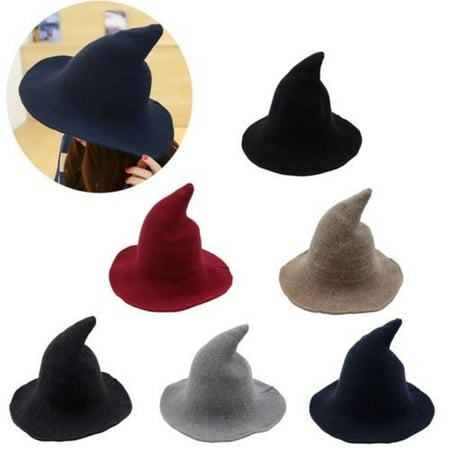 Modern Witch Hat Made From Fashionable Sheep Wool Halloween Witch Hat