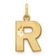 thumbnail image 1 of Diamond2Deal 14K Yellow Gold Satin Letter R Initial Pendant for Women, 1 of 6
