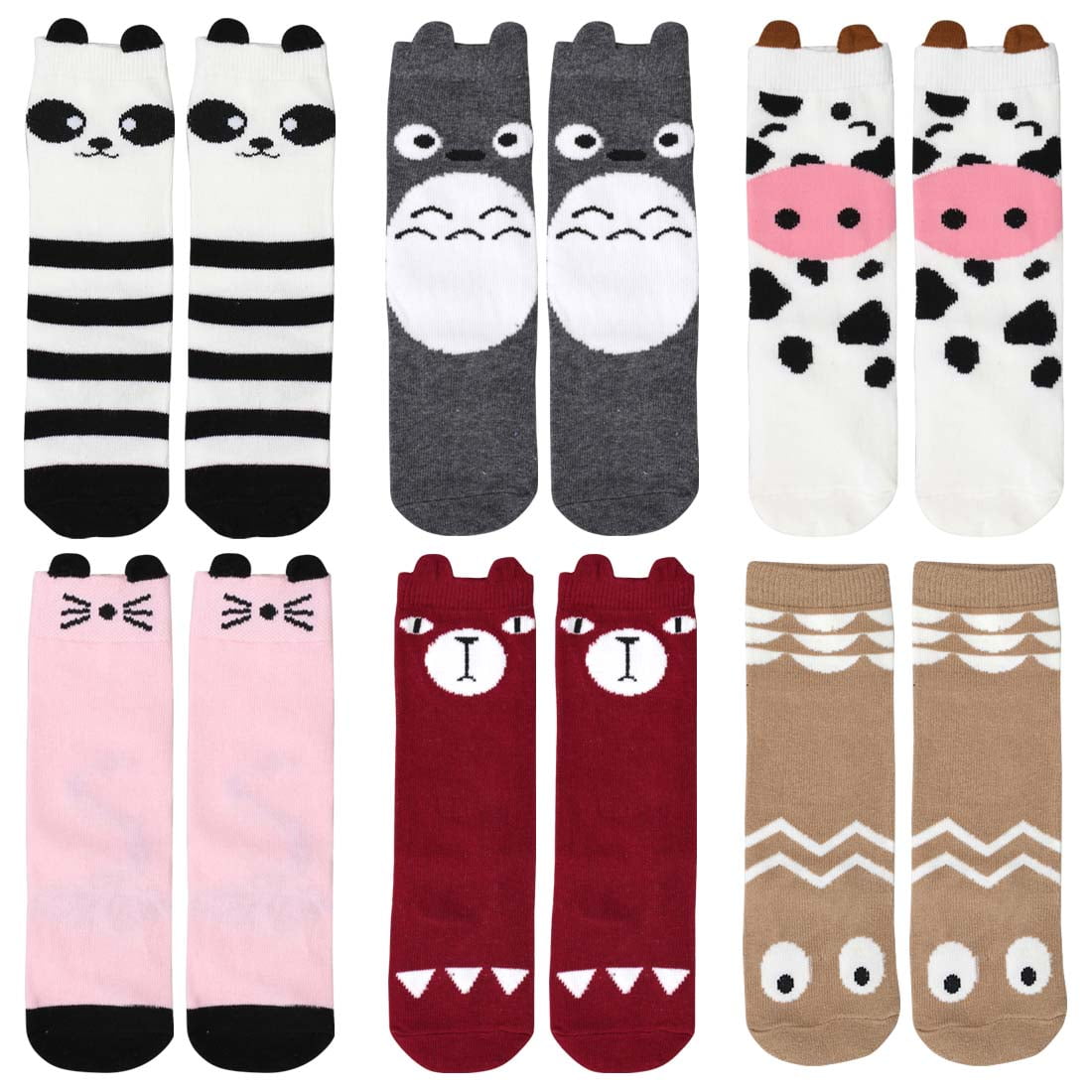 Wrapables Cutie Pie Set of 4 Knee High Socks for Little Girls