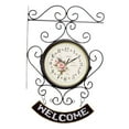 thumbnail image 3 of European Train Station Style Double-Sided Wall Clock, Creative Classical Iron Metal Art Clock, Decorative for Office, Study, Outdoor Kitchen, Coffee, 3 of 8