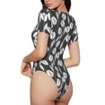 thumbnail image 3 of Naloa Tulips Flowers Women's Short-Sleeved Onesie, One-Piece Swimsuit for Parties, dates, clubs - Medium, 3 of 9