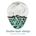 thumbnail image 4 of Shower Caps,Leopard Pattern with Green and Black Spots Waterproof Shower Cap for Women 4 Pieces,Double Reusable Hair Cover for Shower PEVA Elastic Stretch Hem, 4 of 7