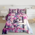 thumbnail image 2 of Homewish Pet Kitten Lovers Queen Comforter Set,Japanese Sakura Bedding Sets,Pink Cherry Blossom Bedding Comforter Set For Girl Teens,Ultra Soft Home Decor Reversible,3 Pieces, 2 of 8