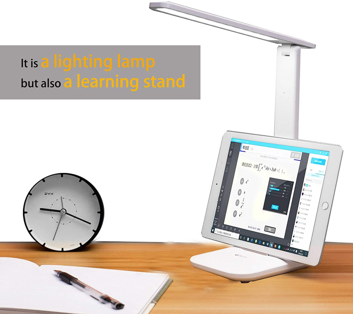 Wewdigi LED Desk Lamp with Adjustable Brightness Level for Eye Protection, Touch Controls, USB Charging, White