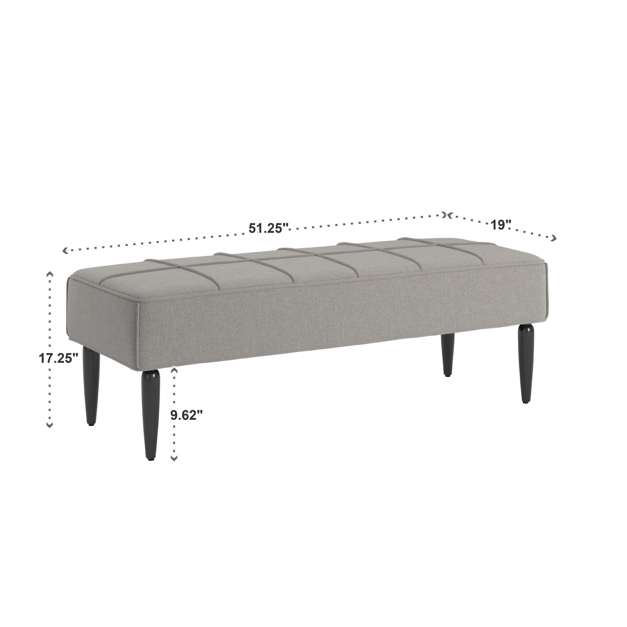 Weston Home Marcel Upholstered Bench, Gray