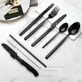 thumbnail image 6 of Hecef Portable Travel Cutlery Set, 9 Pcs Black Titanium Plating Reusable Stainless Steel Flatware, 6 of 13