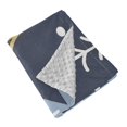 thumbnail image 2 of 31"x41" Super Soft Blanket with Double Layer Dotted Backing Cozy Dotted Fleece Blanket for 6M-5Y, Grey Hedgehog Printed, 2 of 8