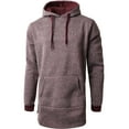 thumbnail image 5 of Ma Croix Mens Marled Lightweight Fleece Longline Pullover Hoodie, 5 of 5