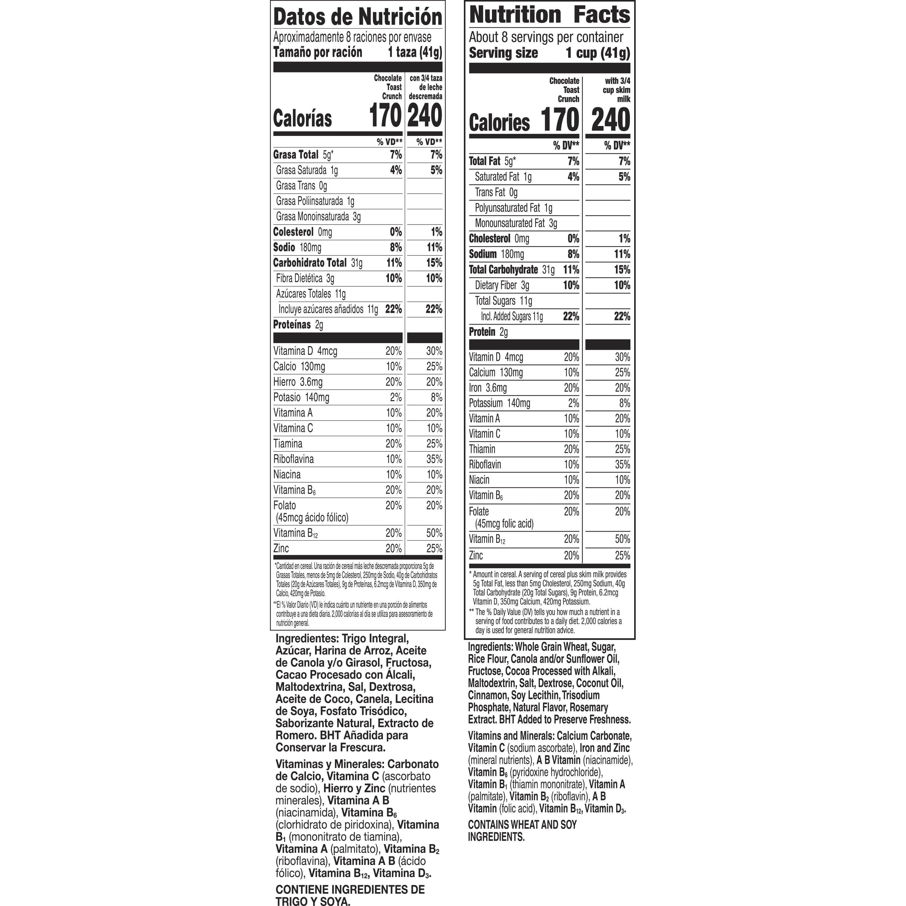 Chocolate Toast Crunch Breakfast Cereal, 12.4 OZ Cereal Box