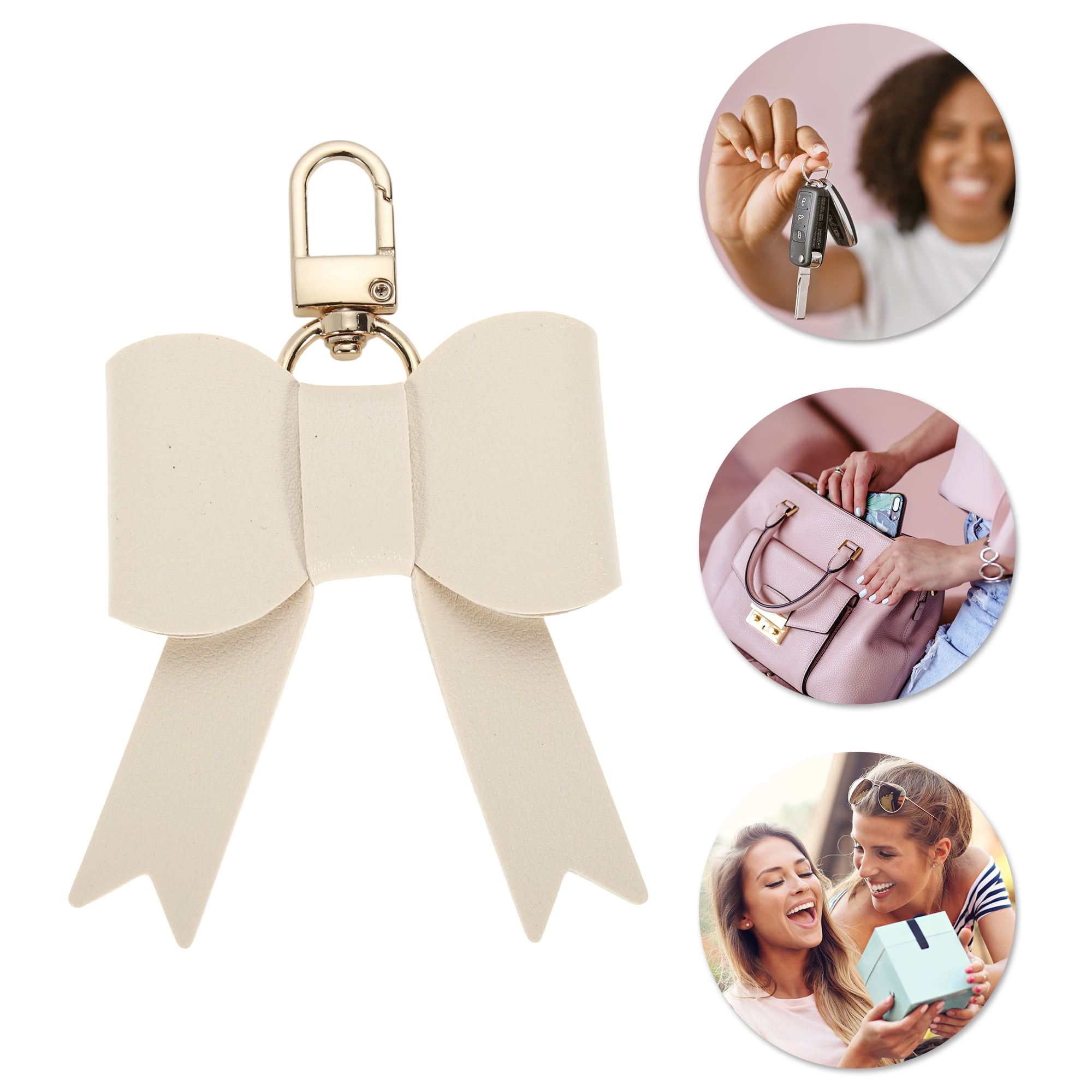 Unique Bargains Colorful Bow Handbag Charms for Gifts And Accessories Beige