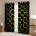 thumbnail image 2 of Feelyou Honeycomb Curtains Pack of 2 (42x84 Each), Yellow Abstract Curtains Blackout, 2 of 6