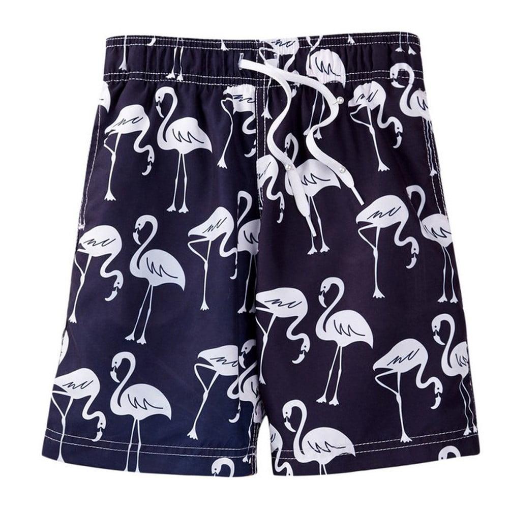 baby boy flamingo swim trunks