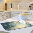 thumbnail image 6 of Yayeee Dish Drying Mat for Kitchen Counter 16"x18" Microfiber Absorbent Pad, Night Forest Scene, 6 of 7