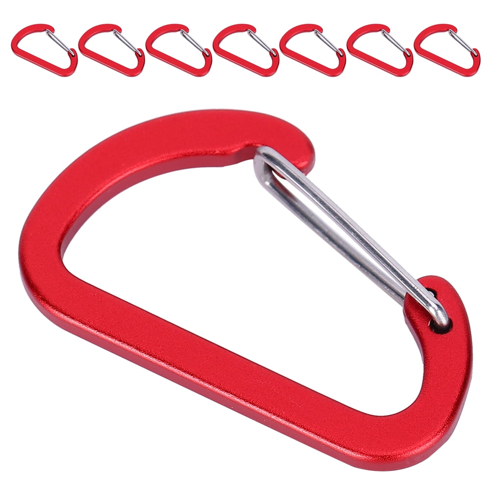 Carabiner Key Ring Clip Holder Chain CableHooks Clamps Lock Camping Hiking Rope 