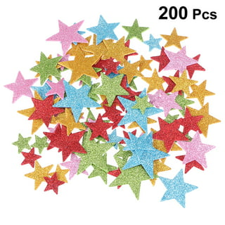 70pcs Glitter Stickers Self-Adhesive Eva Sticker Star Shape Stickers for DIY Classroom Decoration