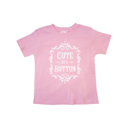 

Inktastic Cute as a Button in White Gift Toddler Boy or Toddler Girl T-Shirt