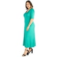 thumbnail image 2 of 24/7 Women's Plus Size Comfort Apparel Elbow Length Sleeve Plus Size Maxi Dress, 2 of 4