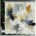 thumbnail image 3 of Ambesonne Black and White Shower Curtain, Abstract Details, 69"Wx75"L, Blue Grey Amber Coconut, 3 of 4