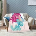 thumbnail image 4 of Cute Mermaid Girl Bed Blanket Ultra Soft Throw Blanket All Season Warm Light Weight Cozy Plush Blankets for Home Bedroom Sofa Chair Travel, 40"X50", 4 of 6