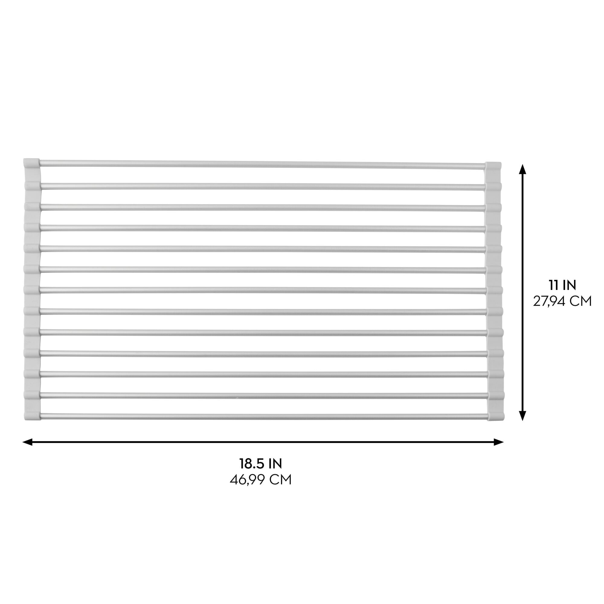 iDesign Rustproof Aluminum Over-the-Sink Dish Drainer Rack, Silver/Gray