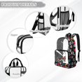 thumbnail image 6 of FKELYI Hippie Flower Cat Print Clear Backpacks for Elementary Student 17 Inch Schoolbag Transprent School Bookbag Boys Girls Casual Daypack Lightweight Travel Bags, 6 of 7