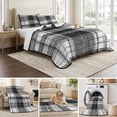 thumbnail image 6 of Quilts Queen Size, Black Buffalo Plaid Soft Comforter Bedding Set for Bed, Farmhouse Modern Checkered Lightweight Quilted Bedspread with Pillow Cover(2 Pieces) for All Season, 90x96 Inch, 6 of 9