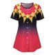 thumbnail image 1 of Botón simulado de talla grande OMBRE FLOR FLOWS MANERA CORTA TEE Rosegal Camisetas tallas grandes, 1 of 2