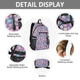 thumbnail image 4 of JIALIOU 14" Laptop Backpack Waterproof Airline Approved Stylish Casual Daypack for Travel Business College Work, Pink Teal Small Flowers, 4 of 8