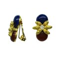 thumbnail image 2 of Brown Blue Gold Tone Starfish Clip On Earrings 1 1/16" Ladies Adult Female Women, 2 of 2