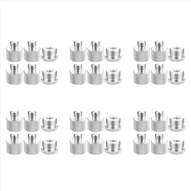 Juego de Adaptadores de Rosca de MicróFono de 60 Piezas 5/8 Hembra A 3/8 Macho y 3/8 Hembra A 5/8 Rosca Adaptadora de Rosca Macho para Soporte de MicróFono