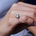 thumbnail image 4 of Rhodium Plated 925 Sterling Silver 2 Carat Moissanite Statement Ring White CZ Female Size 9, 4 of 4