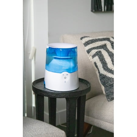 CRANE - 0.5 Gal. Warm Mist Humidifier with 2 Speed Settings - Blue/White
