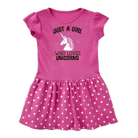 

Inktastic Just A Girl Who Loves Unicorns Gift Baby Girl Dress