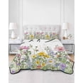 thumbnail image 3 of Spring Floral Full Size Down Alternative Comforter,Lightweight Comforter Quilt Bedding Set with Pillow Shams Watercolor Flower Eucalyptus Leaves Botanical Bed Comforter Duvet Insert 78"x90", 3 of 7