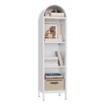 thumbnail image 7 of Gaeanet 4-Tier Arched Storage Bookcase, Metal Arch Bookshelf with 2 Shelves,Open Display Shelves for Living Room,Entryway,Bathroom,White,Assembly Require,15.35"D x 16.26"W x 63"H, 7 of 7